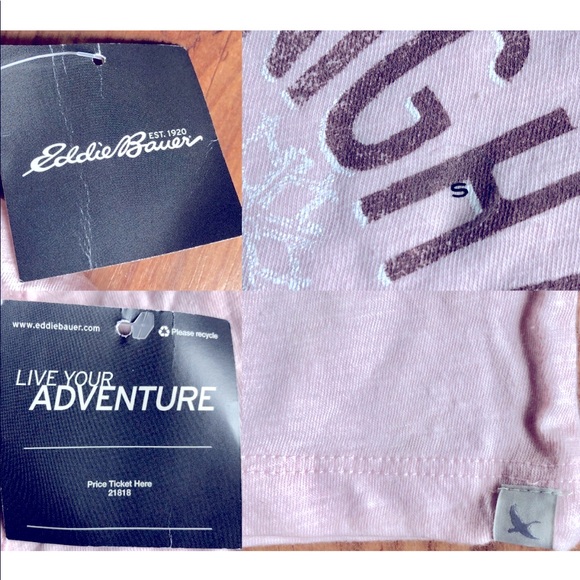 NEW EDDIE BAUER Tee OWL HOO'S UP ALL NIGHT Short Sleeve Shirt Pink Small Women’s - Picture 6 of 16